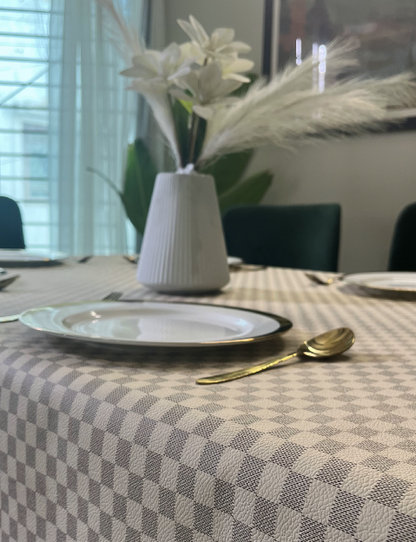 Creme Box Pattern - PU Leather Table Covers