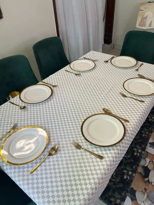 White Box Pattern - PU Leather Table Covers
