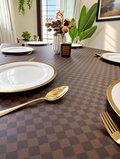 Creme Box Pattern - PU Leather Table Covers